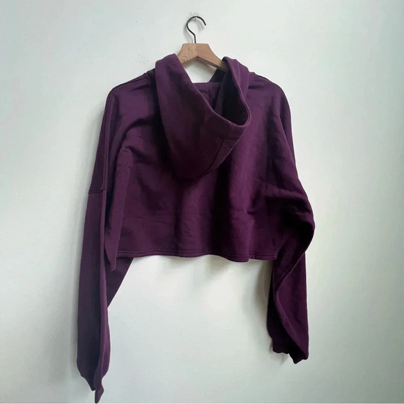 NEW Savage X Fenty Essential Fleece Scope Logo Cropped Hoodie Late night Purple - Picture 8 of 13